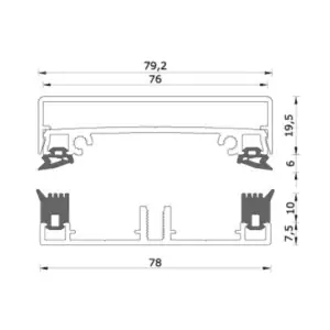 Alternative view of Set 3- Profielset 78mm Midden Zonnepaneel: Onderprofiel + Afdekprofiel + Sierkliklijst + optie eindschotje