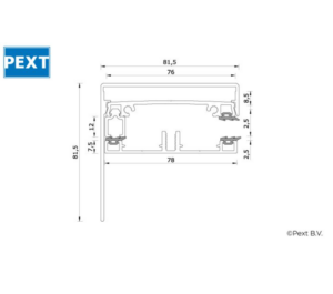 Zijsluitprofiel 78mm aluminium
