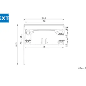 Zijsluitprofiel 78mm aluminium