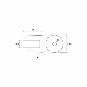 glasplaatdrager rond tekening