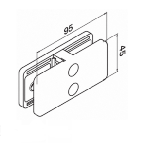 Alternative view of Glasklem RVS glas-glas 180 graden rechte verbinder - 2 stuks