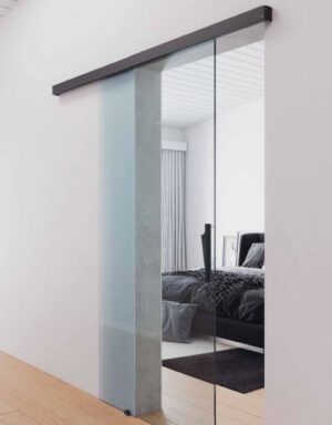 Schuifdeur zwart voor glas - Infinity slide