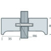 Ronde deurknop Ø40 mm, glasdikte 6-12 mm - Afbeelding 2