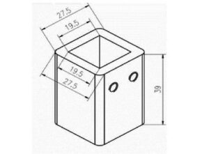 Alternative view of Stabilisatie vierkant 19x19 mm muur/plafondaansluiting 90°