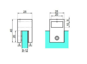 Alternative view of Stabilisatie 20x10 mm steun doorlopend gat