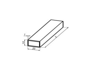 Alternative view of Stabilisatie rechthoekig 20x10 mm L=1000 mm