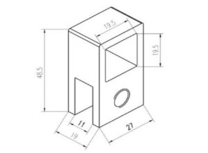 Alternative view of Douchecabinestabilisator eindsteun vast vierkant voor op glas