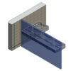Basis voor hoekstabilisatie planchet 300x156 mm voor 8-10 mm glas - glans chroom 1 stabilisatie