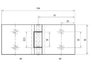 Alternative view of Douchescharnier Rock glas/glas 180°