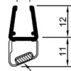 Magnetisch afdichtprofiel 135° - helder, 6-8 mm glasdikte, lengte 2500 mm, glas/glas 1