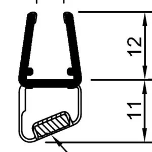 Magnetisch afdichtprofiel 135° - helder, 6-8 mm glasdikte, lengte 2500 mm, glas/glas