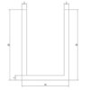 Aluminium U-profiel 40x20x40x2 mm L=3000 mm - Afbeelding 2