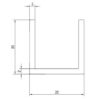 Aluminium U-profiel 20x20x20x2 mm L=6000 mm - Afbeelding 2