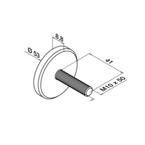 Alternative view of Klemschijf voor glasadapter, MOD 0749 RVS 316 - 2 stuks