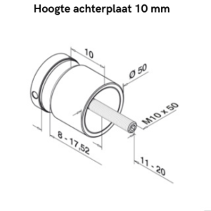 Alternative view of Glasadapter, MOD 0747 RVS 304  - 2 stuks