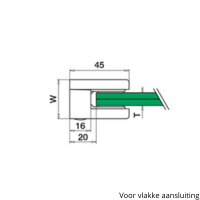 Alternative view of Glasklem, Baluster aansluiting, MOD 2100, RVS 316 - 4 stuks