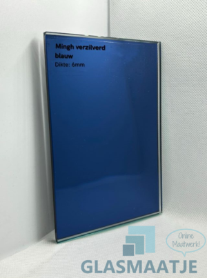 Blauwe spiegel op maat 6 mm