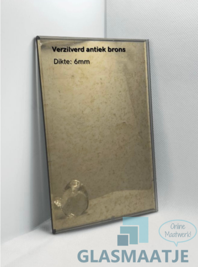 Antieke bronzen spiegel op maat 6mm