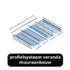 Compleet profielsysteem op maat - profielsysteem veranda muuraanbouw - 58 mm profielen met oplegrubber - excl. glas 2