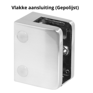 Alternative view of Glasklem, Vlakke aansluiting, MOD 2400, RVS 304 - 4 stuks