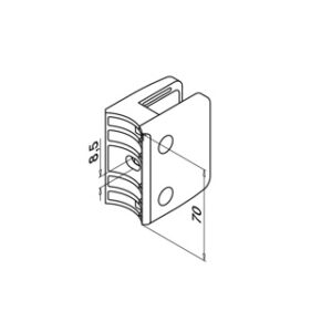 Alternative view of Glasklem, Baluster aansluiting, MOD 2400, RVS 304 - 4 stuks