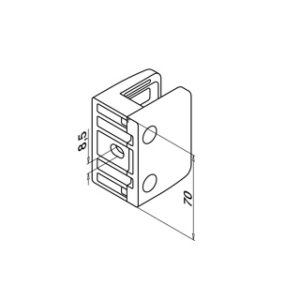 Alternative view of Glasklem, Vlakke aansluiting, MOD 2400, RVS 316 - 4 stuks