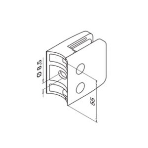 Alternative view of Glasklem, Baluster aansluiting, MOD 2600, RVS 304 - 4 stuks
