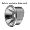 Adapter voor glasklem, Baluster aansluiting, MOD 0723, RVS 316 - 4 stuks 2 adapter