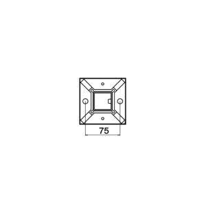 Glasmaatje glas op maat, profielen op maat 44 Alternative view of Baluster, 40x40x2 mm, M8, MOD 4972, RVS 304