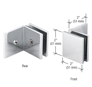 Douche glasklem Vienna 90° wand/glas met lange steunpoot gepolijst chroom