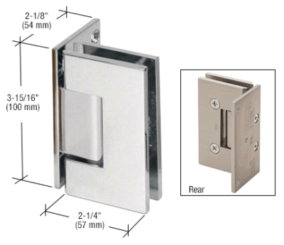 Douchedeur scharnier Vienna 90° wand/glas verlegde muurplaat pre-set model