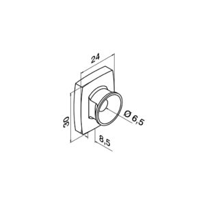 Alternative view of Adapter voor glasklem, Vlakke baluster, MOD 0785, RVS 316 - 4 stuks