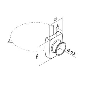 Alternative view of Adapter voor glasklem, Baluster aansluiting, MOD 0785, RVS 316 - 4 stuks