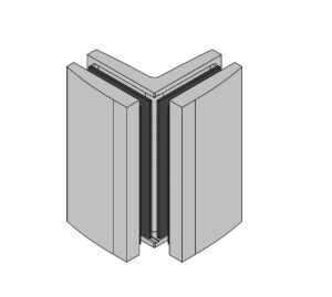 Hoekverbinder Avila glas/glas 90° technische tekening