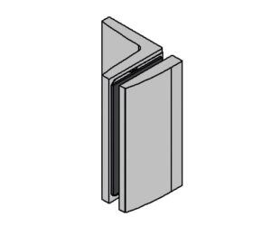 Hoekverbinder Avila glas/wand 90° technische tekening