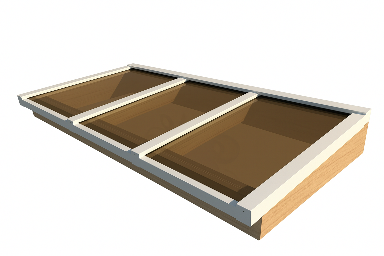 Lichtstraat lessenaar compleet pakket – Douglashout met veiligheidsglas 13 Lichtstraat lessenaar brons glas - Compleet Pakket – Douglashout met bronskleurig enkel gelaagd glas