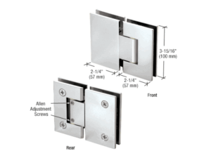 Douchedeur scharnier Vienna 180° glas/glas verstelbaar