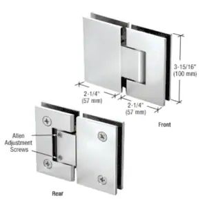 Douchedeur scharnier Vienna 180° glas/glas verstelbaar