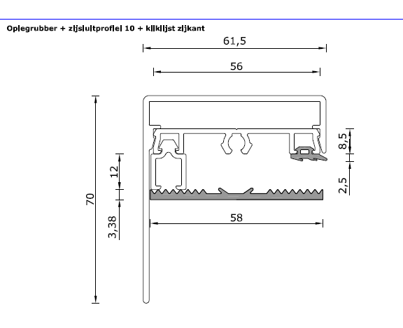 Compleet profielsysteem op maat - profielsysteem Lichtstraat Zadeldak- 58 mm profielen met oplegrubber - excl. glas 11 Compleet profielsysteem op maat - profielsysteem Lichtstraat Zadeldak- 58 mm profielen met oplegrubber - excl. glas - Afbeelding 9