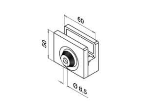 Alternative view of Glasklem, MOD 5100, RVS 304 - 4 stuks