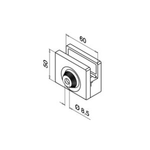 Alternative view of Glasklem, MOD 5100, RVS 304 - 4 stuks