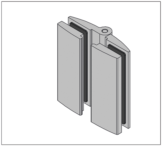 Douchescharnier Avila glas-glas 180° - glans chroom 14 Douchescharnier Avila