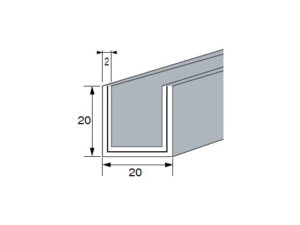 Alternative view of Aluminium U-profiel 20x20x20x2 mm L=3000 mm