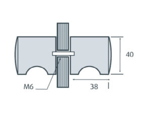 Alternative view of Ronde deurknop Ø40 mm, glasdikte 6-12 mm