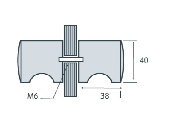 Ronde deurknop Ø40 mm, glasdikte 6-12 mm 4 Ronde deurknop Ø40 mm, glasdikte 6-12 mm - Afbeelding 2