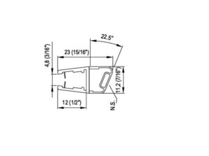 Alternative view of Afdichtprofiel 8PT8-70 magneet - 135°, 6-8 mm, lengte 2500 mm