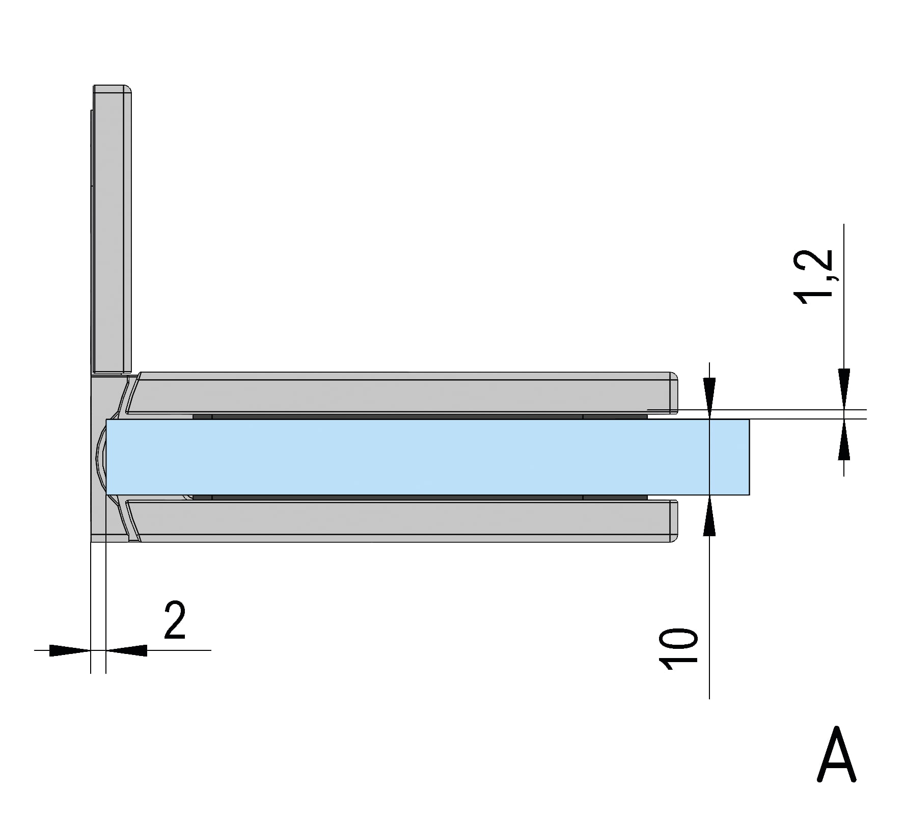 Douchedeur scharnier Juna glas/wand 90° - per 2 stuks 16 Douchedeur scharnier Juna glas/wand 90° technische tekening