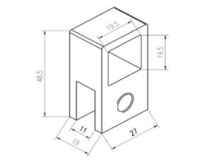 Alternative view of Douchecabinestabilisator eindsteun vast vierkant voor op glas