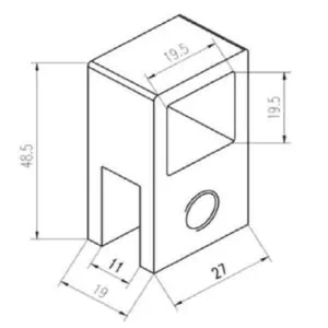 Alternative view of Douchecabinestabilisator eindsteun vast vierkant voor op glas