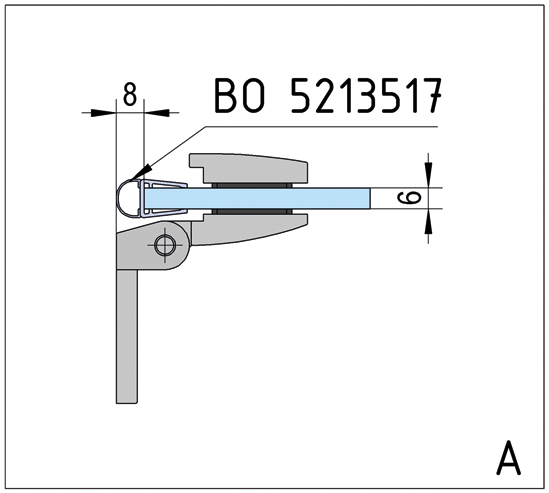 Douchescharnier Avila wand-glas - 90° naar binnen openslaand 8 Douchescharnier Avila
